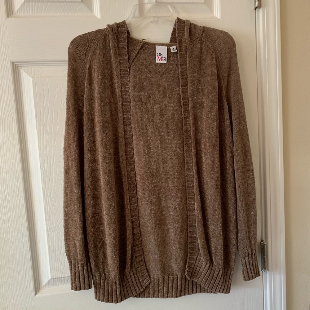 Brown hooded cardigan